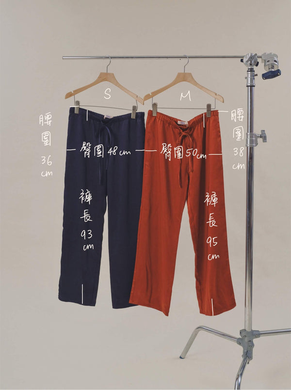 Oda獨家 絲滑抗皺中低腰長褲 焦糖棕