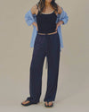 "Allow" Free Pace Satin Mid-Rise Pants