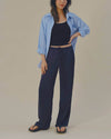 "Allow" Free Pace Satin Mid-Rise Pants