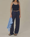 "Allow" Free Pace Satin Mid-Rise Pants