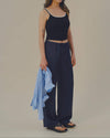 "Allow" Free Pace Satin Mid-Rise Pants
